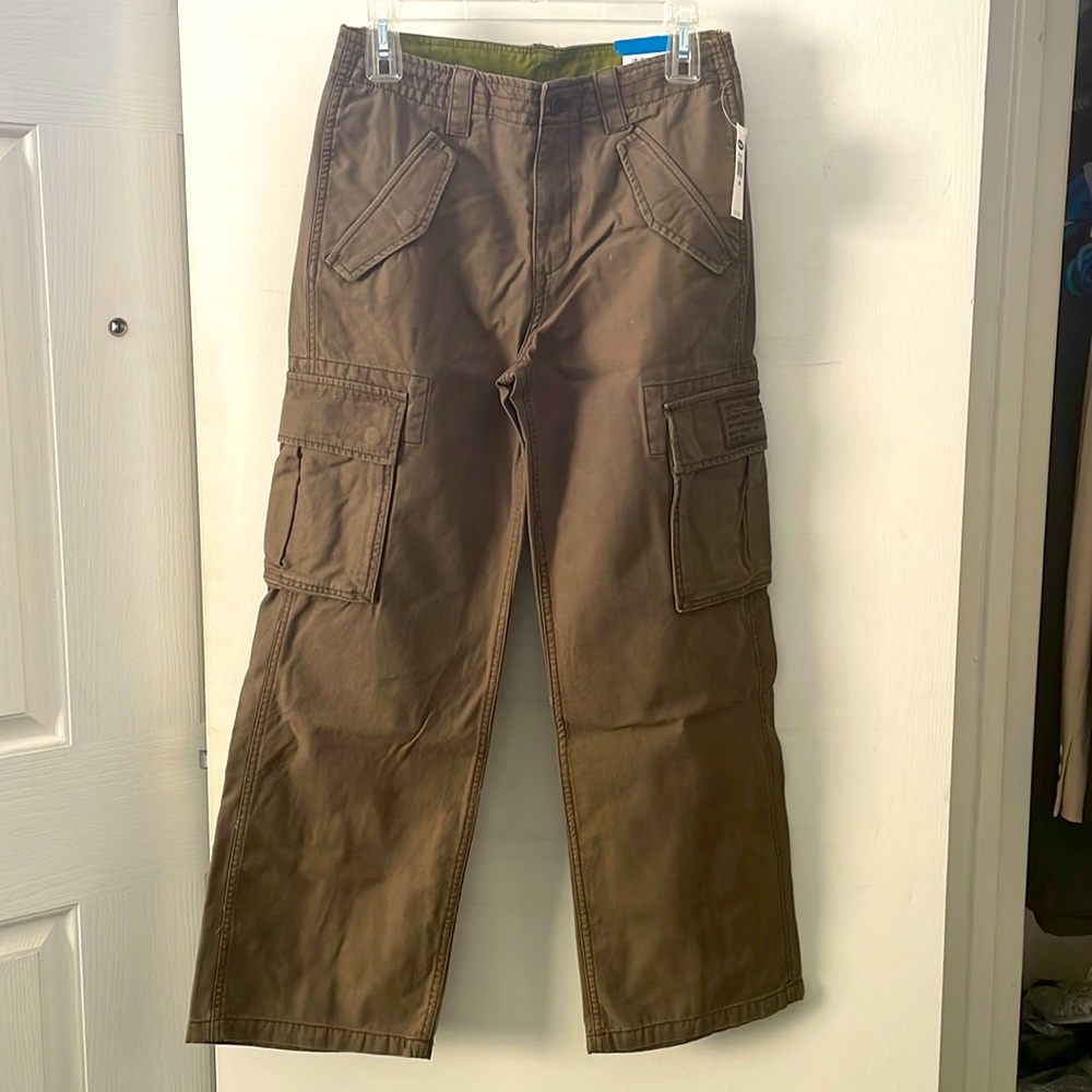 OLD NAVY BOY CARGO PANT SIZE 14 KAKHI GREEN